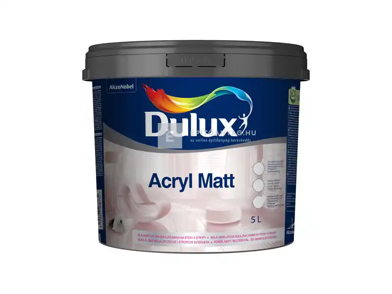 Nézd meg most Dulux Acryl Matt beltéri falfesték fehér 5 l