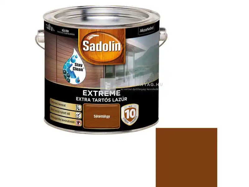 Sadolin Extreme vizesbázisú vastaglazúr selyemfényű sötéttölgy 2,5 l Vásárlói kedvenc