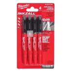 Milwaukee Inkzall jelölőfilckészlet, 0,6 mm hegyű, 4 db, fekete Biztonságos fizetés