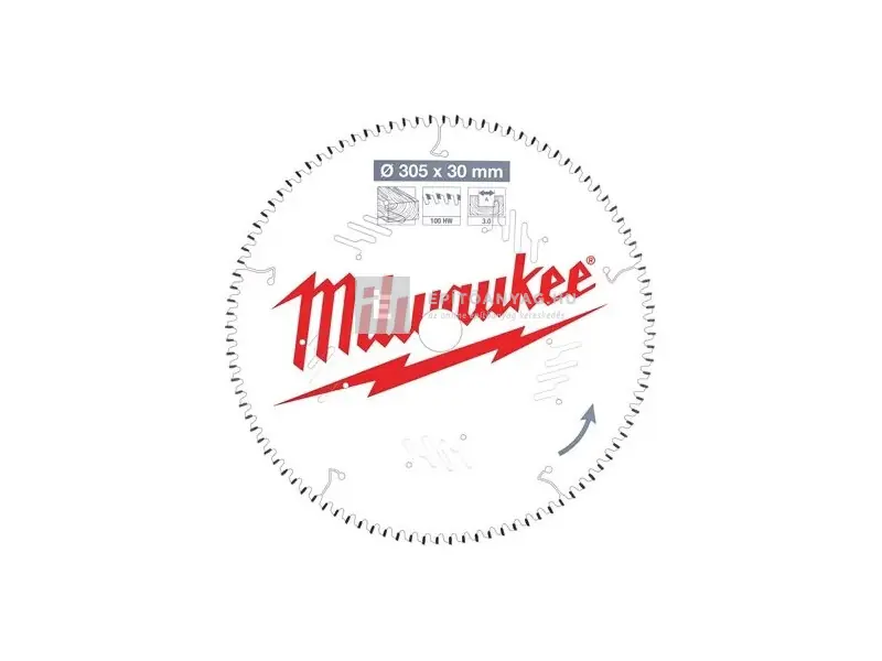 Milwaukee körfűrészlap gérvágóhoz, fához, 305x30x3.0x100 ATB neg. Alacsony ár