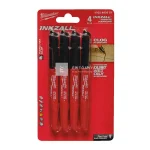 Azonnal elérhető Milwaukee Inkzall jelölőfilckészlet, tartós, 1 mm hegyű, 4 db, fekete