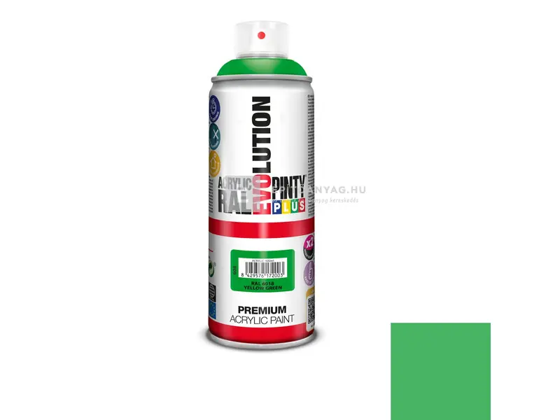 PintyPlus Evolution akril festék spray RAL 6018 yellow green 400 ml Ne maradj le