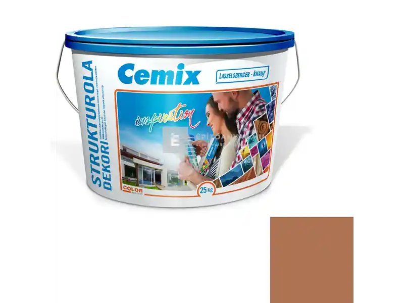 Cemix 2704 StrukturOLA Dekor diszperziós vékonyvakolat, kapart 1,5 mm 4969 brown 25 kg Csak ma