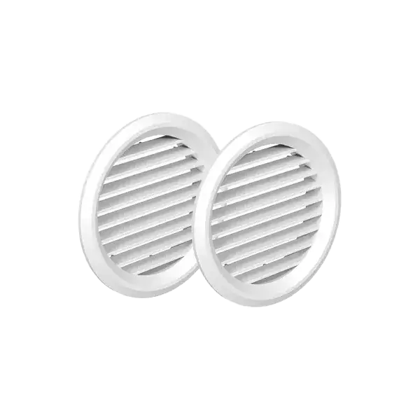 Szezonális akció Haco kerek, fehér, műanyag szellőzőrács 75 mm