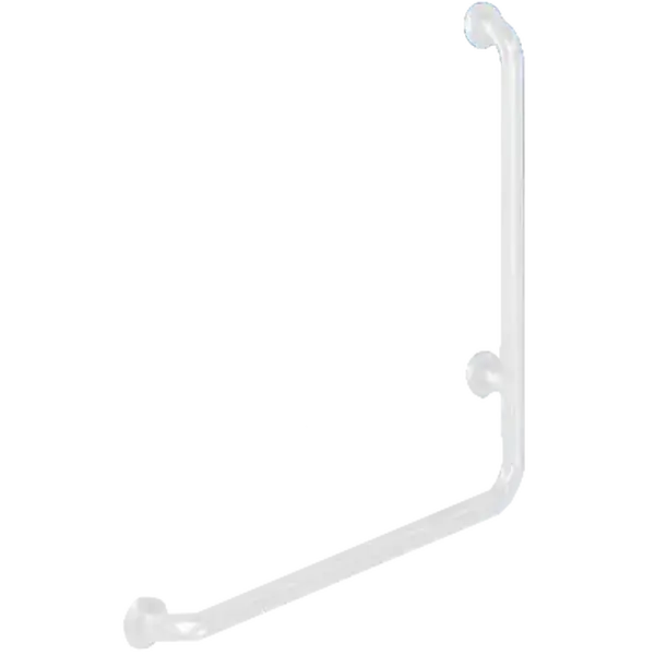 Biztonságos vásárlás B&K Hajlított kapaszkodó jobbos/balos, szinterezett acél, 600 x 600 mm, fehér