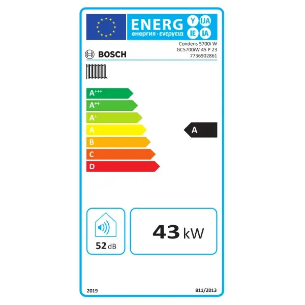Bosch Condens 5700i W GC5700iW 45 P 23 kondenzációs fali fűtő gázkazán Kedvezmény
