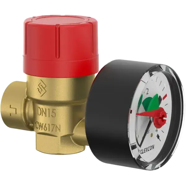 Flamco biztonsági szelep, manométerrel 2,5bar 1/2" Legnépszerűbb