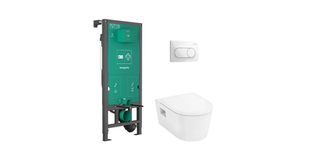 Hansgrohe EluPura Original S Teljes WC-szett falsík alatti öblítőrendszerrel, iFrame Original S öblítőlappal, EluPura WC-ülőkével 60302450 Biztonságos vásárlás