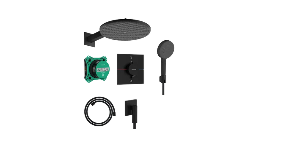 Akció Hansgrohe Raindance Alive S Zuhanyszett 300, 1jet, termosztáttal és iBox universal 2 alaptesttel Matt Fekete 24630670