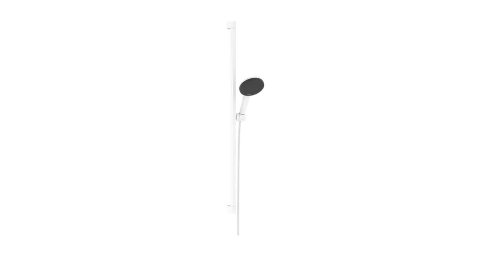 Hansgrohe Raindance Alive Select S Zuhanyszett 125, 3jet, EcoSmart, Unica E Puro 90cm-es zuhanyrúddal, zuhzanytartóval Matt Fehér 24601700 Szuper akció