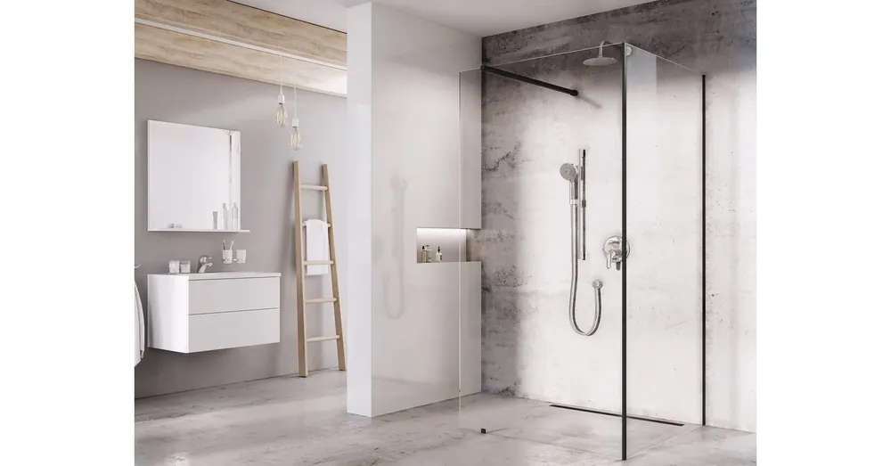 Olcsóbb Ravak Walk-In Corner Set 110x80, zuhanykabin fekete+transparent GW1CD430SZ1