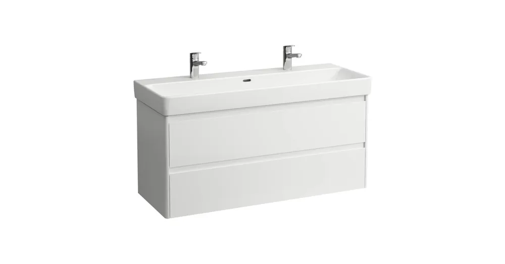 Biztonságos vásárlás LAUFEN BASE 2.0 Alsószekrény, 2 fiók, PRO S H814965 / PRO X 814861 mosdóhoz, Fényes Fehér H4113221082611