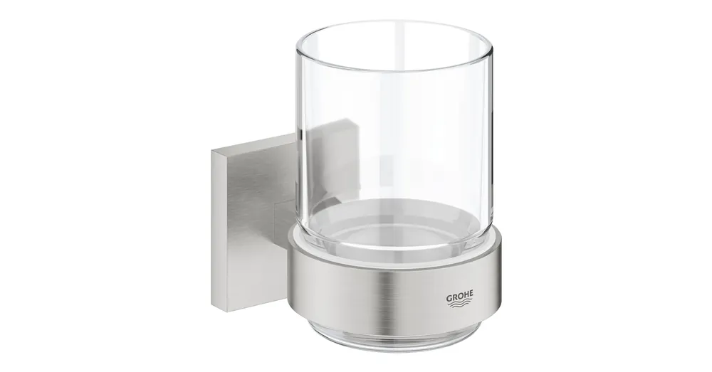 Azonnal elérhető Grohe Start Cube Kristálypohár, tartókonzollal, Rozsdamentes Acél 41097DC0