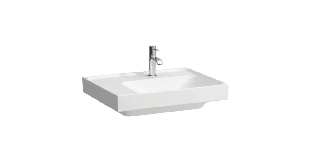 Laufen MEDA Mosdó 60 × 46 cm, bal polcos, alsó éle csiszolt, túlfolyónyílás nélkül, egy csaplyukkal, Fehér H8181120001111 Expressz kézbesítés