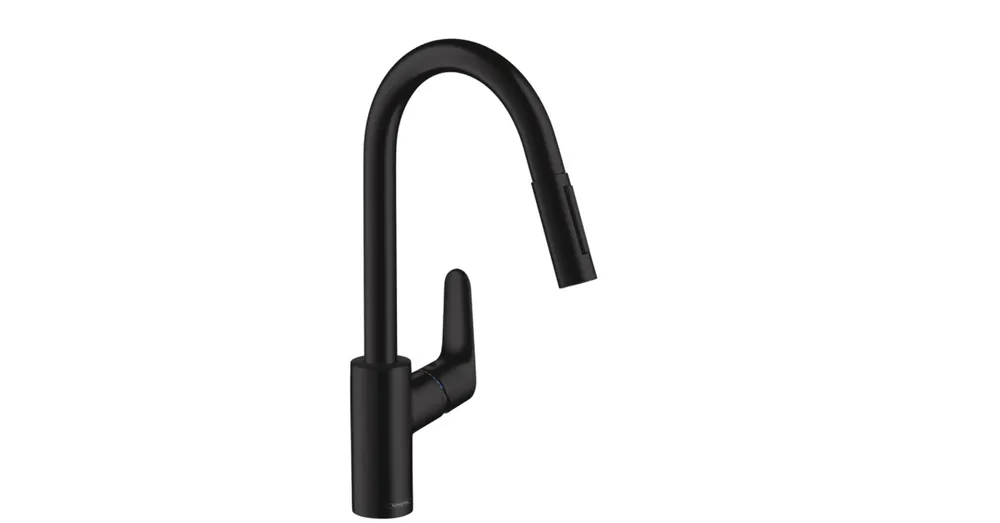 Vedd meg online Hansgrohe Focus egykaros konyhai csaptelep kihúzható zuhannyal, matt fekete 31815670