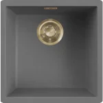 ELLECI - Mosogatótálca Zen 102 Keratek K99 Dark Grey arany tartozékokkal LKZ10299GLD Népszerű