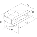 Faber Könyökcső CRCV 90 kerek/szögletes 90° reverzibilis, 112.0157.298 Kiárusítás