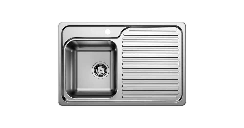 Kedvezmény BLANCO CLASSIC 40 S balos egymedencés, 78x51 cm-es rozsdamentes mosogató, csepegtetőtálcával 511125