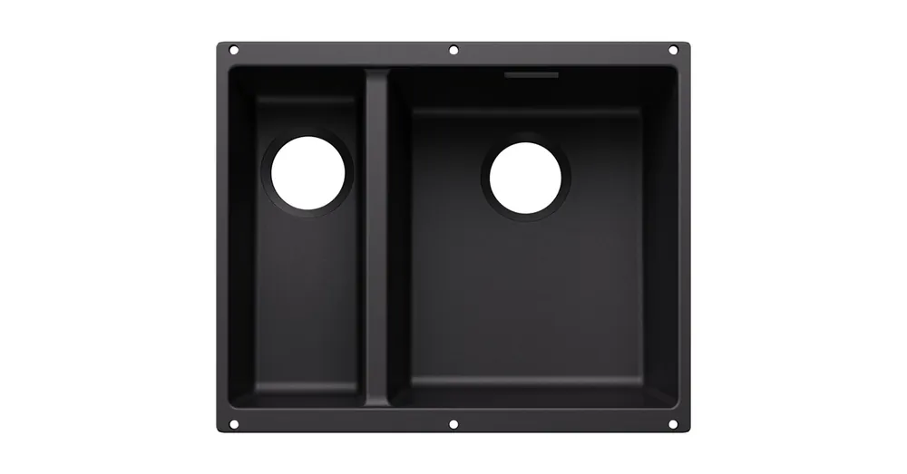 Bestseller BLANCO SUBLINE 340/160-U jobbos másfél medencés, 55,5x46 cm-es gránit mosogató, fekete 527810