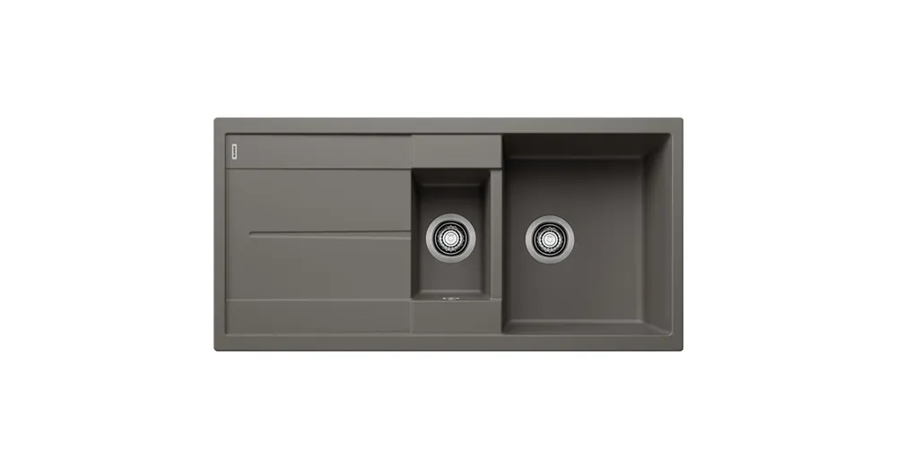 Outlet Blanco Metra 6 S két medencés gránit mosogató csepegtetővel 100x50 cm, vulkánszürke 527300