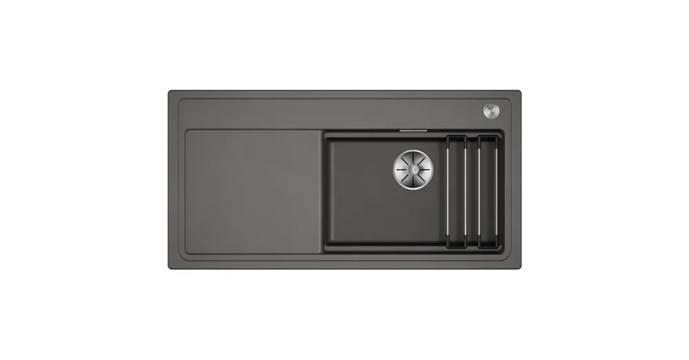 Azonnal elérhető BLANCO ETAGON XL 6 S egymedencés, 100x51 cm-es gránit mosogató, csepegtetőtálcával, lefolyószabályozóval, vulkánszürke 528095