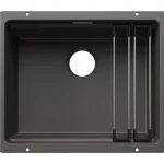 Akciós ár Blanco Etagon 500-U Silgranit 53x46 cm mosogató acél sínnel, palaszürke 527758