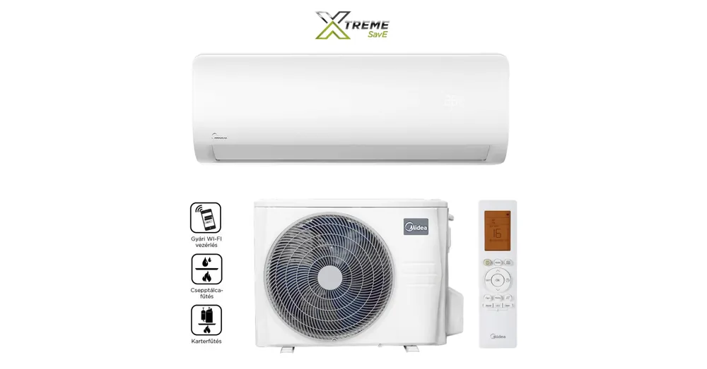 Midea Xtreme Save MG2X-09-SP oldalfali split klíma (2.6 kW) Biztonságos fizetés