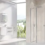 Szuper akció Ravak Chrome CRV2-80 kétrészes zuhanyajtó krómhatású kerettel, transparent edzett biztonságiüveggel 1QV40C00Z1