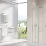 Ravak Chrome CRV2-120 kétrészes zuhanyajtó krómhatású kerettel, transparent edzett biztonságiüveggel 1QVG0C00Z1 Outlet