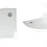 Wellis SMC 90x90x4 cm-es íves lapos zuhanytálca, zuhanyszifonnal Kiárusítás