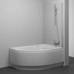 Outlet Ravak Chrome CVSK1 ROSA 140/150 jobb szatén+Transparent kádparaván 7QRM0U00Y1