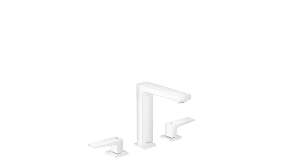 Kihagyhatatlan ajánlat Hansgrohe Metropol 3-lyukú karos mosdócsaptelep 100 push-open lefolyóval, matt fehér 32515700