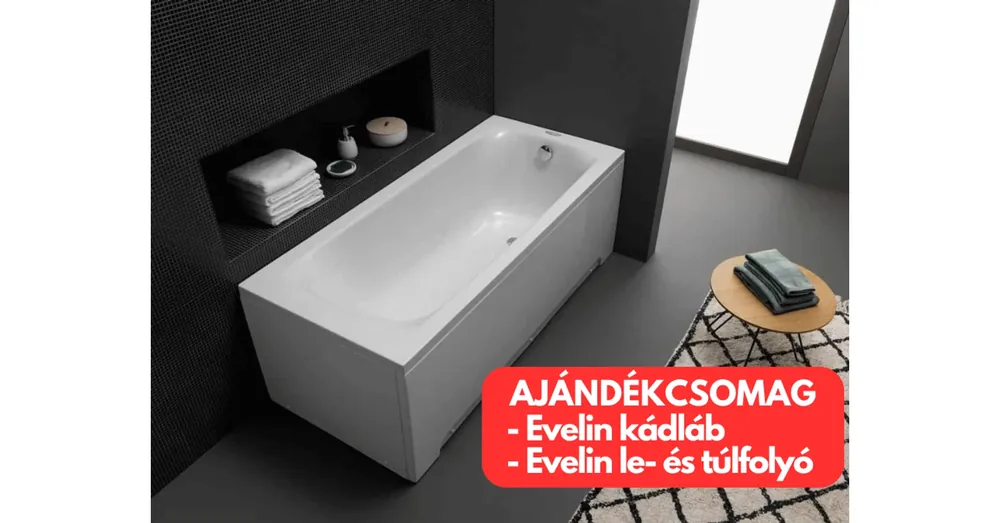 Kolpa-San Evelin Bathtub 170x75 fürdőkád 593070 Népszerű