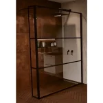 Különleges ajánlat Riho Walk-In Grid GB402 140 cm zuhanyfal, fekete G004040121