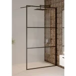 Kihagyhatatlan ajánlat Riho Walk-In Grid GB400 120 cm zuhanyfal, fekete G004027121
