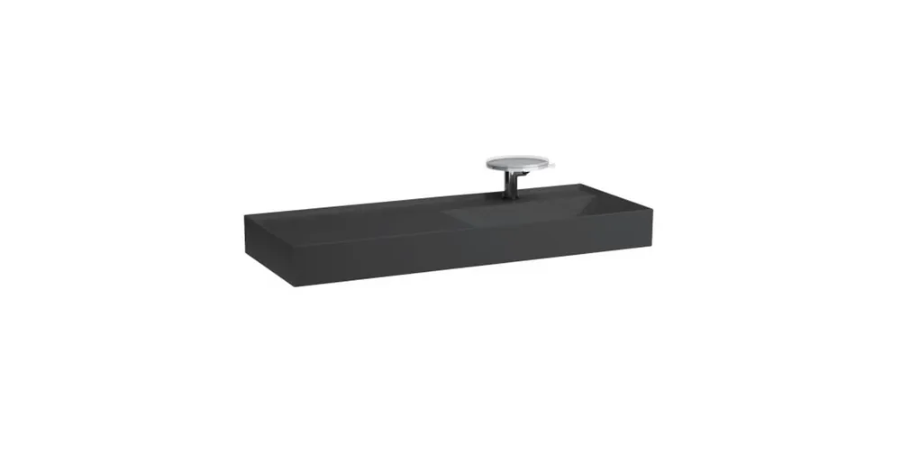 LAUFEN KARTELL BY LAUFEN Ráépíthető mosdó, pult a bal oldalon, speciálisan fedett lefolyóval túlfolyónyílás nélkül, egy csaplyukkal , Graphite matt H8133337581111 Outlet