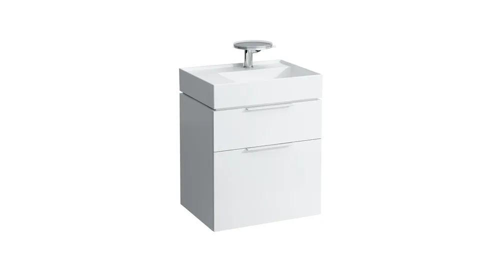 Szezonális akció LAUFEN KARTELL BY LAUFEN Mosdó, polcfelület bal oldalon, speciálisan fedett lefolyóval túlfolyónyílás nélkül, egy csaplyukkal , Fehér H8103350001111