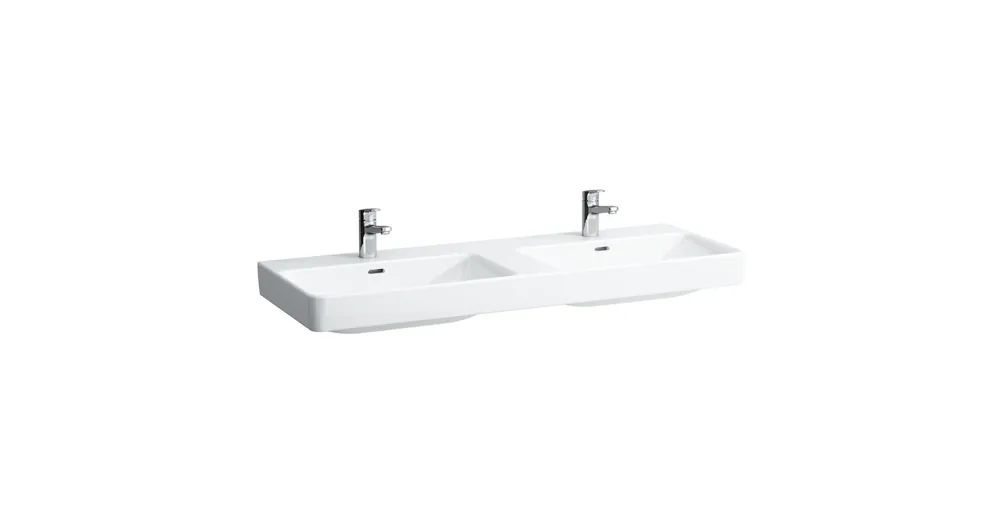 LAUFEN PRO S Ráépíthető dupla mosdó csaplyuk nélkül , Fehér LCC bevonattal H8149684001091 Különleges ajánlat