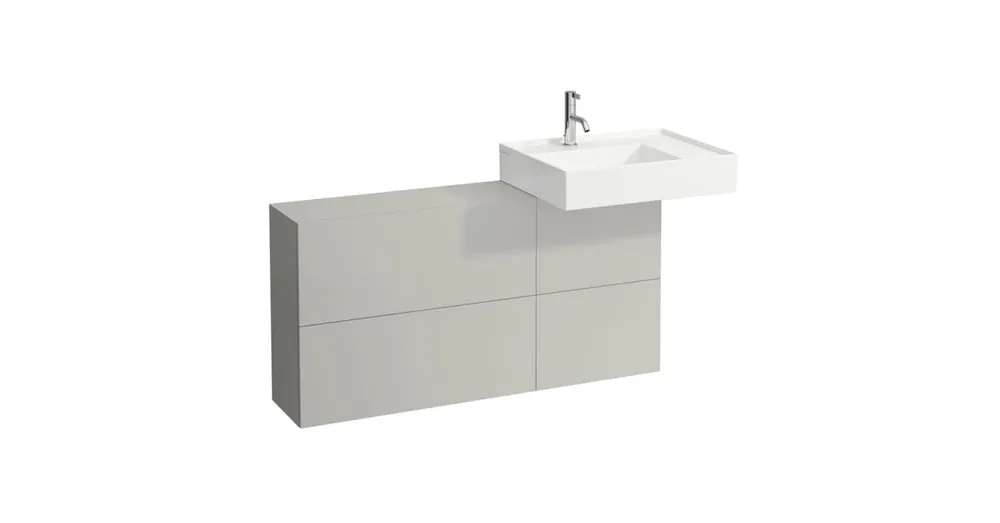 LAUFEN KARTELL BY LAUFEN Oldal polc egy ajtóval és két polccal, mosdó jobbos, Kavics szürke 120X61X27 - H4082920336411 Ajánlat