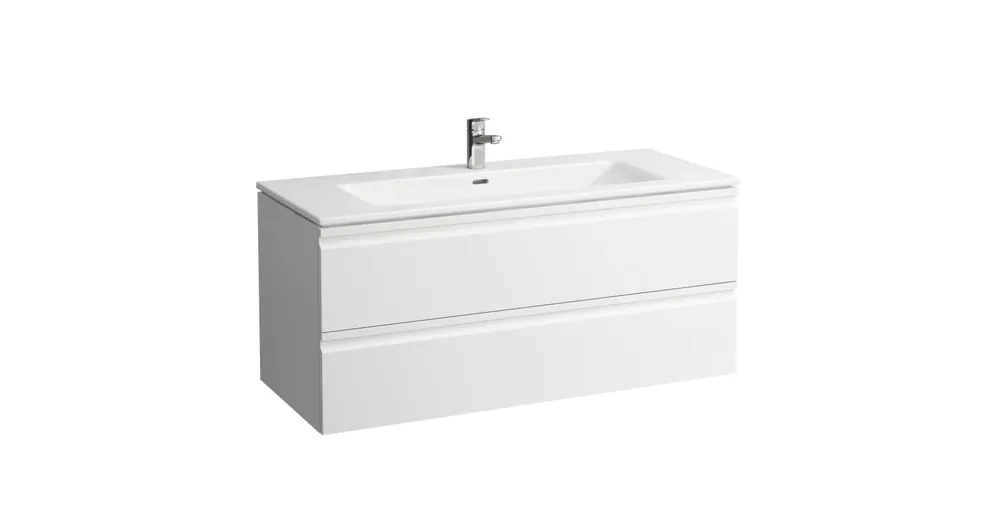 LAUFEN PRO S Mosdó és alsószekrény kombináció, fiókkal és belső fiókkal, Fehér 120X46X50 - H8609684631041 Vásárlói kedvenc