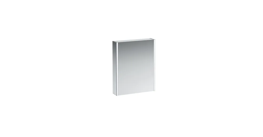 LAUFEN FRAME 25 Tükrös szekrény, alumínium, 2 LED világító elemmel és alsó háttérvilágítással, Fényes fehér H4084519001451 Korlátozott ajánlat