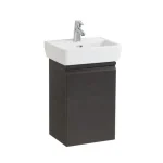 Végkiárusítás LAUFEN PRO Alsószekrény, 1 üvegpolccal, 811951 tip. mosdóhoz, balos ajtó zsanér, Wenge 38X58X31 - H4830110954231