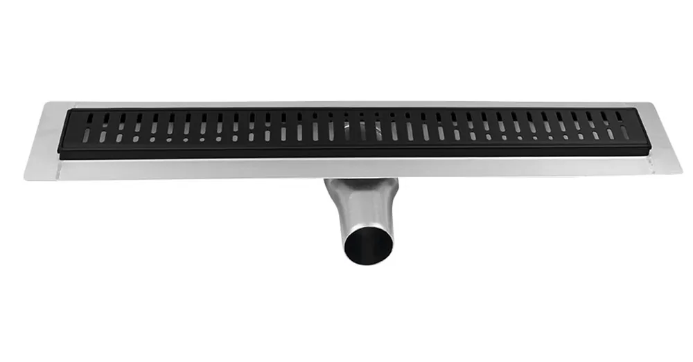 Újdonság SAPHO GELCO MANUS INOX padlóösszefolyó ONDA rosttal, 1250x130x55mm, fekete (GMO18B)