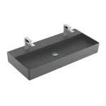 Villeroy & Boch Memento 2.0 100 x 47 cm-es mosdó 2 csaplyukkal Graphite CeramicPlus felülettel túlfolyó nélkül - 4A221KI4 Ne maradj le