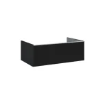 Outlet AREZZO design MONTEREY 80 cm-es alsószekrény 1 fiókkal matt fekete színben, szifokivágás nélkül AR-168109