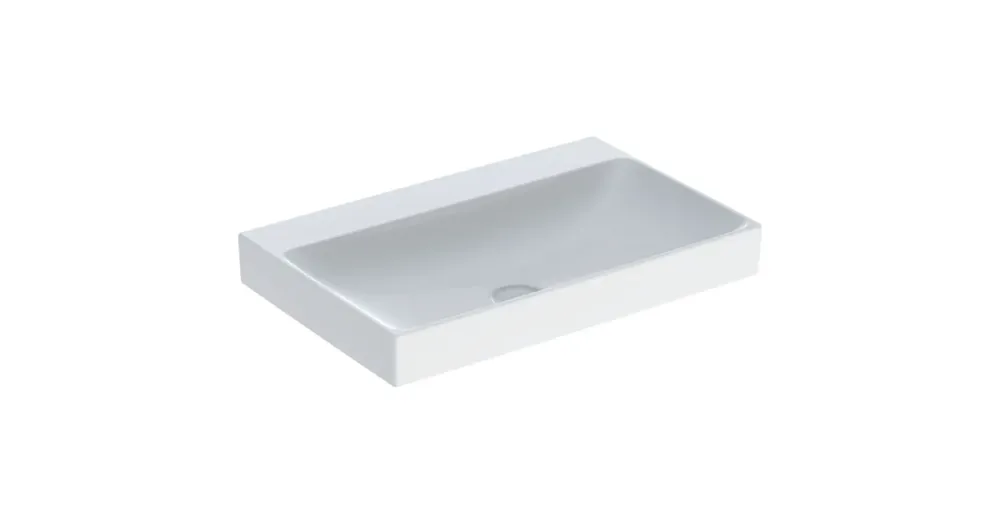 Geberit ONE mosdó, függőleges lefolyóval, 75x48cm, csaplyuk és túlfolyó nélkül, fehér / KeraTect (505.021.01.2) Biztonságos fizetés