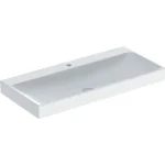 Gyors szállítás Geberit ONE mosdó, függőleges lefolyóval, 105x48cm, csaplyukkal, túlfolyó nélkül, fehér / KeraTect (505.020.01.4)