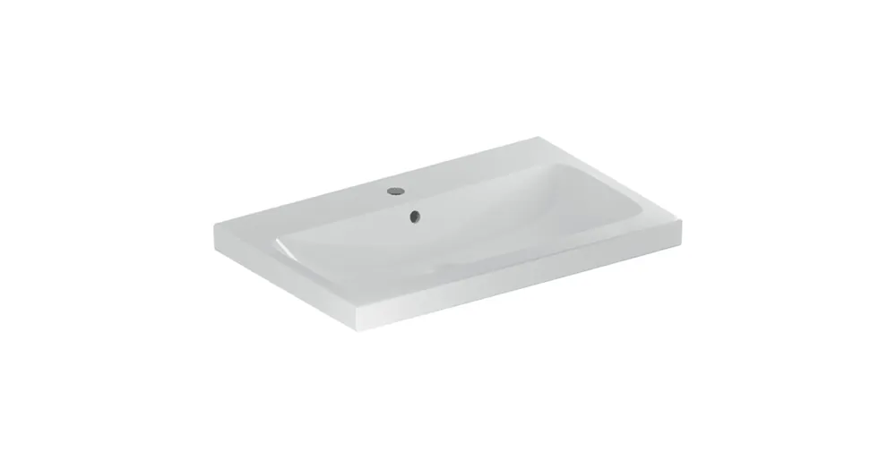 Geberit iCon Light pultra ültethető mosdó, 75x48cm, csaplyukkal és túlfolyóval, fehér (501.848.00.1) Korlátozott ajánlat