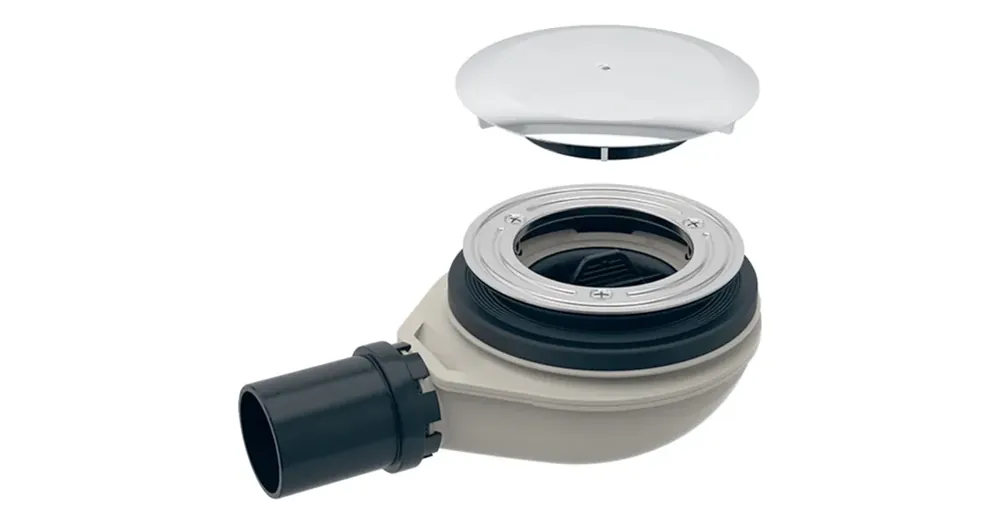 Geberit zuhanytálca lefolyó d90, szelepfedéllel, vízzár magasság 30 mm, PE lefolyó, d40mm, fényes króm, szifon csatlakozó PE-HD (150.583.21.1) Korlátozott ajánlat