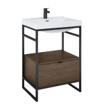 AREZZO design NEBO alsószekrény 60 cm-es, 1 fiókkal, lincoln dió, matt fekete (2 doboz) AR-168679SET Végkiárusítás